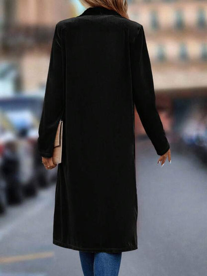 Samt-Couture-Mantel mit Schalkragen