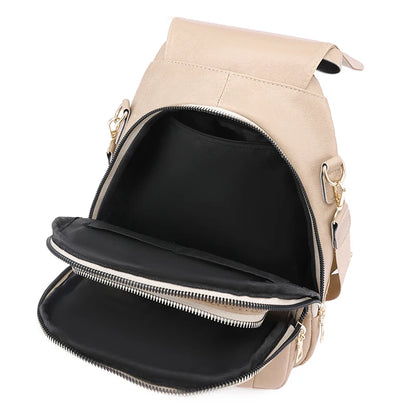- Waterproof PU Leather Backpack for Daily Use- - Chuzko Women Clothing