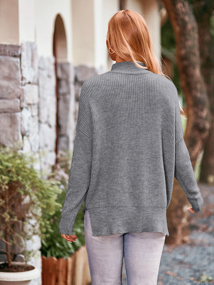 Winter's Cozy Mock Neck Sweater - Trendy Threads Winter Edition Sweaters - Chuzko Women Clothing