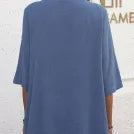 Casual Cotton Linen Half Sleeve Top with Irregular Hem - Blouse Tops - Chuzko Women Clothing