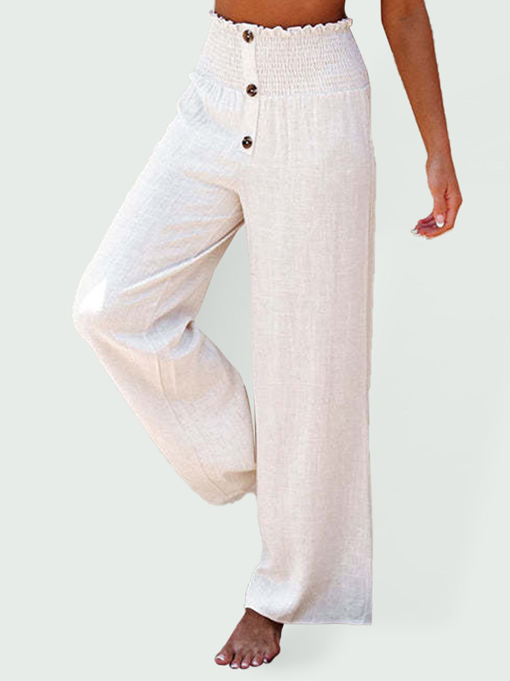 Pure Cotton and Linen Loose Wide-Leg Women's Trousers Pants - Chuzko Women Clothing