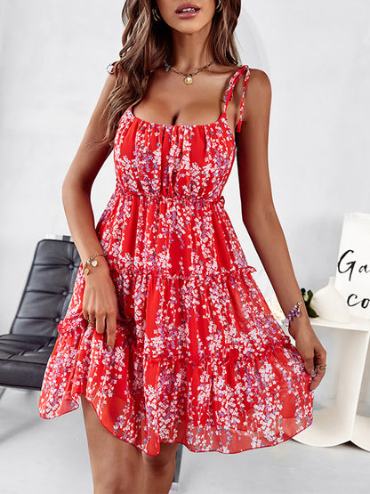 Bloom into Style with Our Fun and Flirty Floral Mini Dress! Dress - Chuzko Women Clothing