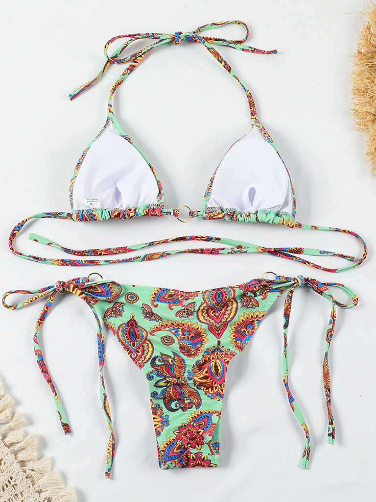 Paisley Paradise: Hot 2 Piece Bikini Set for Beach Vacations
