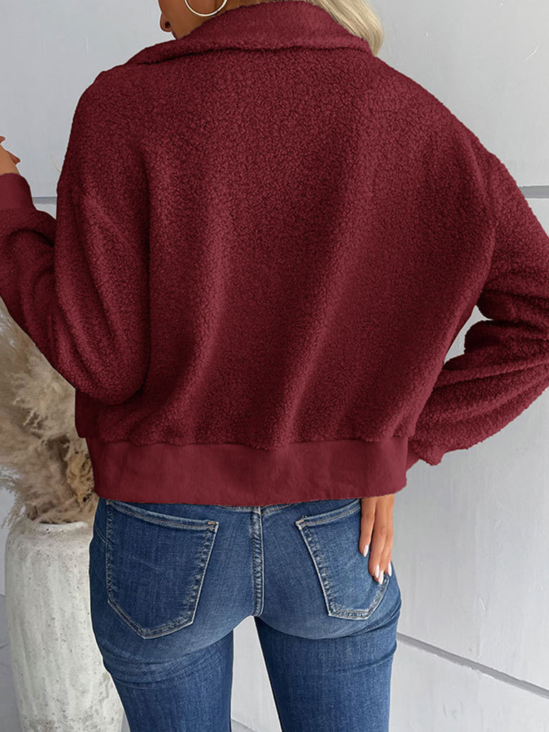 Trendy Zipper Luxe Fur Cardigan: Women's Winter Plush Sweater Cardigans - Chuzko Women Clothing
