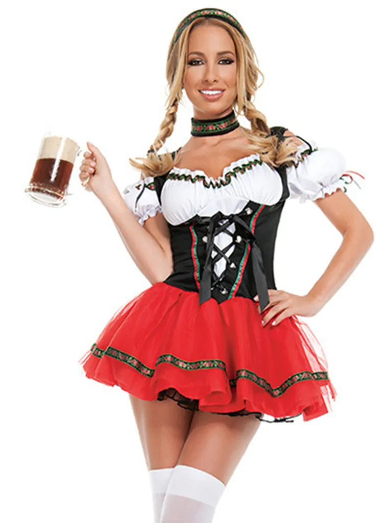 Oktoberfest Bavaria Maid Outfit - Bartender German Cosplay Dress Oktoberfest Outfits - Chuzko Women Clothing