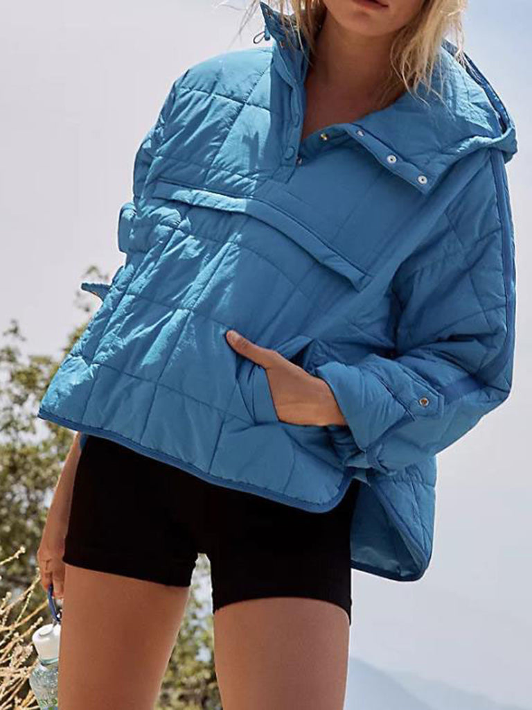 Sporty Cotton Hooded Pippa Packable Puffer Jacket Puffer Jacket - Chuzko Women Clothing