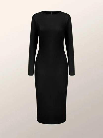 Business Casual Long Sleeve Easy Fit Bodycon Midi Dress Bodycon Dresses - Chuzko Women Clothing