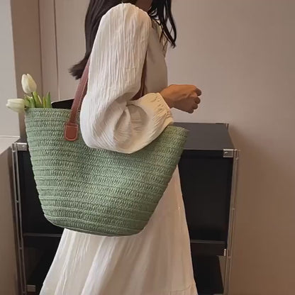 Eco Straw Bag for Beach Days & Casual Outings