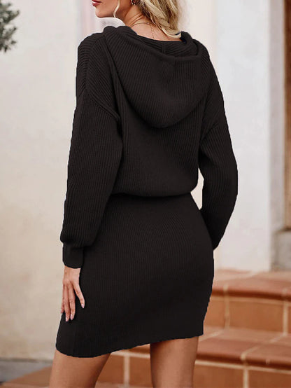 Bodycon Blouson Sweater Dress Sweater Dresses - Chuzko Women Clothing