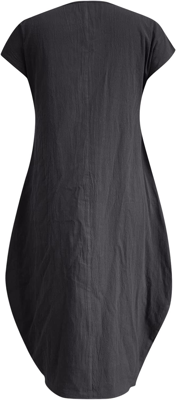 Casual Tunic Midi Dress with Pockets Dress - Chuzko Women Clothing