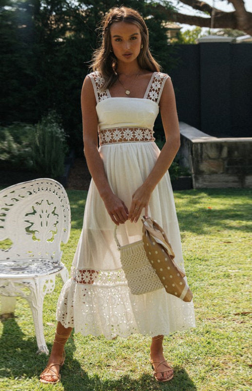 Casual Cami Lace Midi Dress for Women Dresses - Chuzko Women Clothing