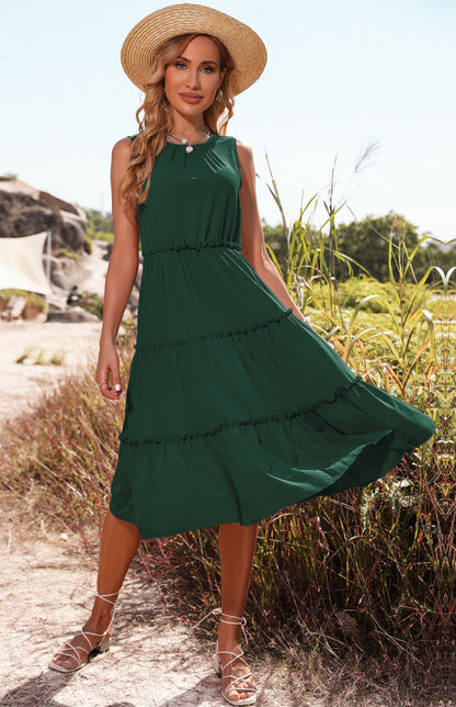 Feminine and Stylish Tiered Midi Dress: Versatile for Any Occasion! Tiered Dress - Chuzko Women Clothing