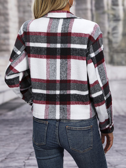 Cozy Plaid Crop Shirt Jacket - Your Fall Shacket
