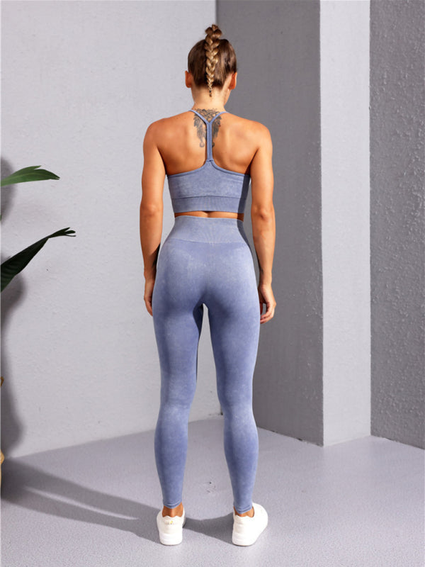 Gym Camis- Women’s Solid Stretchy Tight Racerback Gym Bra- - Chuzko Women Clothing
