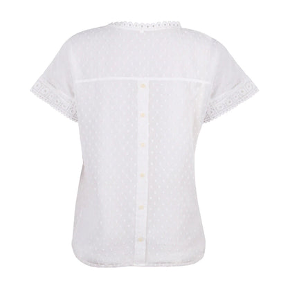 Women's Casual T-shirt Blouse with Lace Trim Details Tops - Chuzko Women Clothing