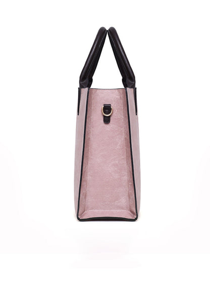 Faux Leather 3-Piece Handbags - Bucket, Messenger, Wristlet