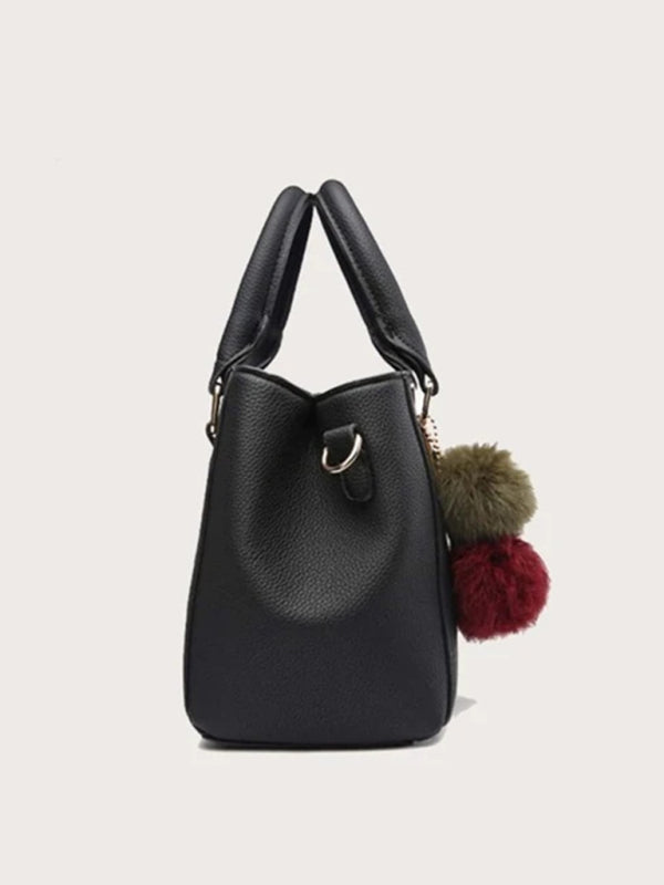 Faux Leather Bucket Shoulder Bag - Go-To Accessory