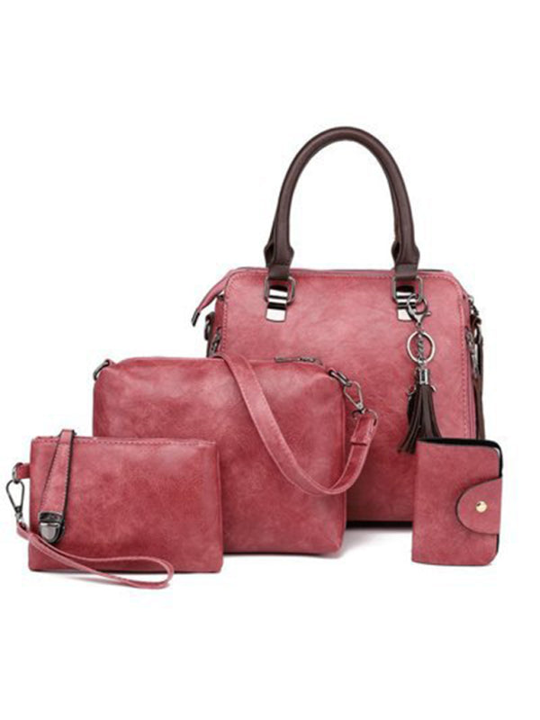 Faux Leather Handbag Collection - Bucket, Messenger, Wristlet, Clutch