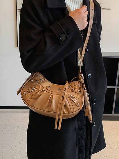 Faux Leather Hobo Shoulder Bag & Matching Wristlet