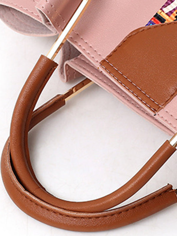 4-teilige Handtasche aus Kunstleder – Bucket &amp; Messenger &amp; Wristlet &amp; Coin Purse