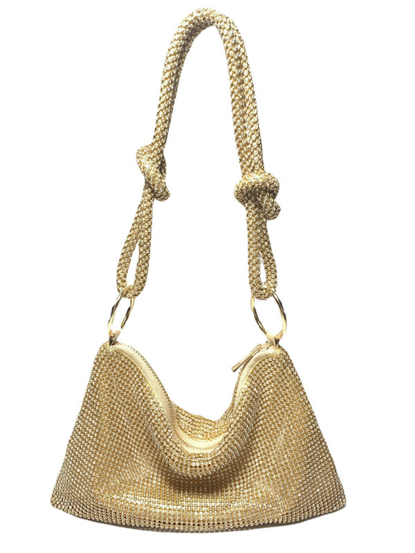 Sparkle Beaded Diamond Hobo Shoulder Bag