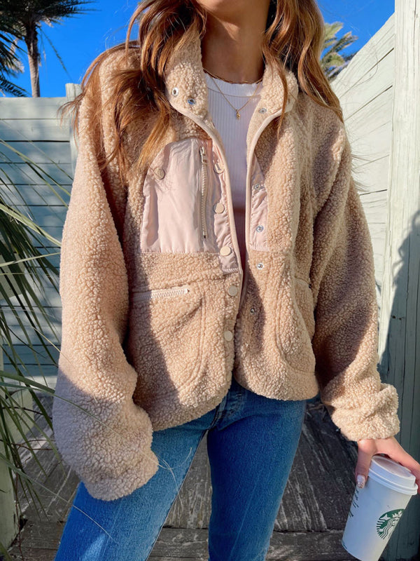 Jackets- Oversized Luxe Teddy Bear Fur Jacket for Winter- Chuzko Women Clothing