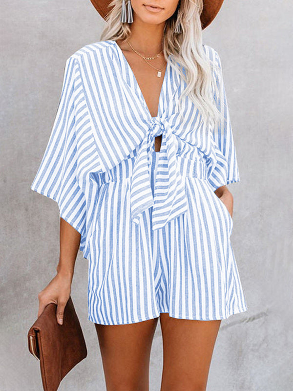 Be Bold, Be Confident: Make a Statement in Our Striped Romper Playsuit Jumpsuit - Chuzko Women Clothing