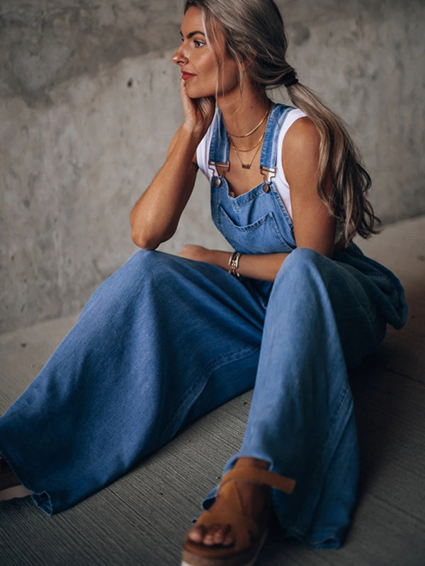 Denim Jean Jumpsuit Overalls - Pantsuits Jumpsuit - Chuzko Women Clothing