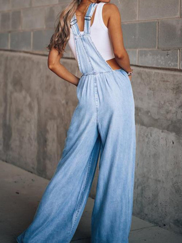 Denim Jean Jumpsuit Overalls - Pantsuits Jumpsuit - Chuzko Women Clothing