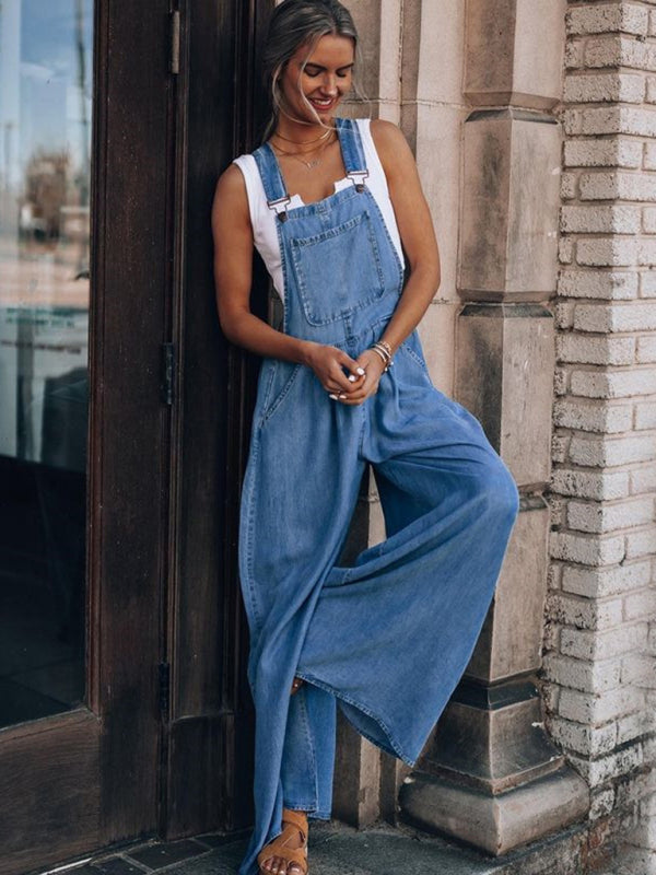 Denim Jean Jumpsuit Overalls - Pantsuits Jumpsuit - Chuzko Women Clothing