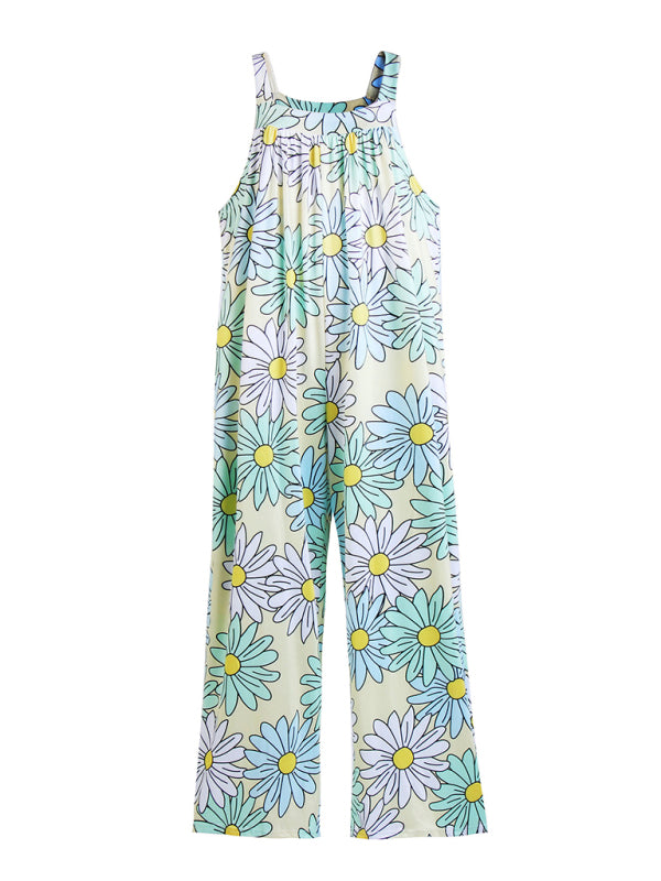Floral Square Neck Jumpsuit - The Perfect Summer Outfit Jumpsuit - Chuzko Women Clothing
