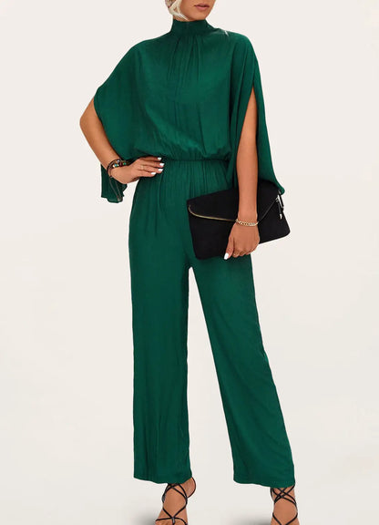 All-in-One Outfit: Stand Collar Open Back Jumper - Jumpsuit Jumpsuits - Chuzko Women Clothing