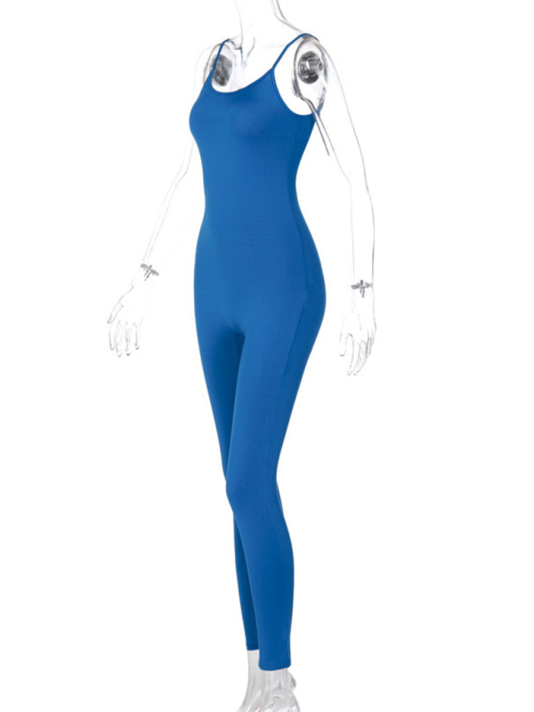 Jumpsuits- Women's Tight-Fitting Unitard Jumpsuit for Active Living- - Chuzko Women Clothing