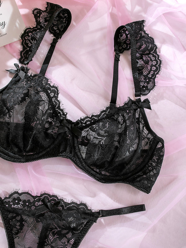 Classy Lace Lingerie | Underwire Bra with T-String Panty Set