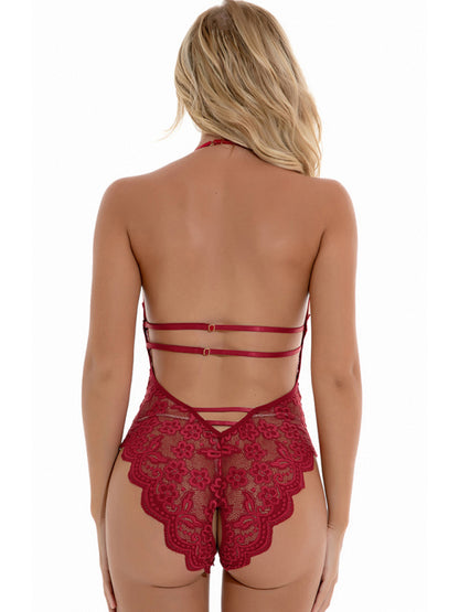 Lingerie- Lace Backless Teddy Bodysuit Lingerie- - Chuzko Women Clothing