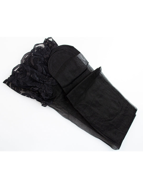 Lace-Up Bodysuit - Complete Lingerie Set with Garter Belt & Stockings
