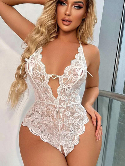 Plunge Lace One-Piece Lingerie Cutout Bodysuit