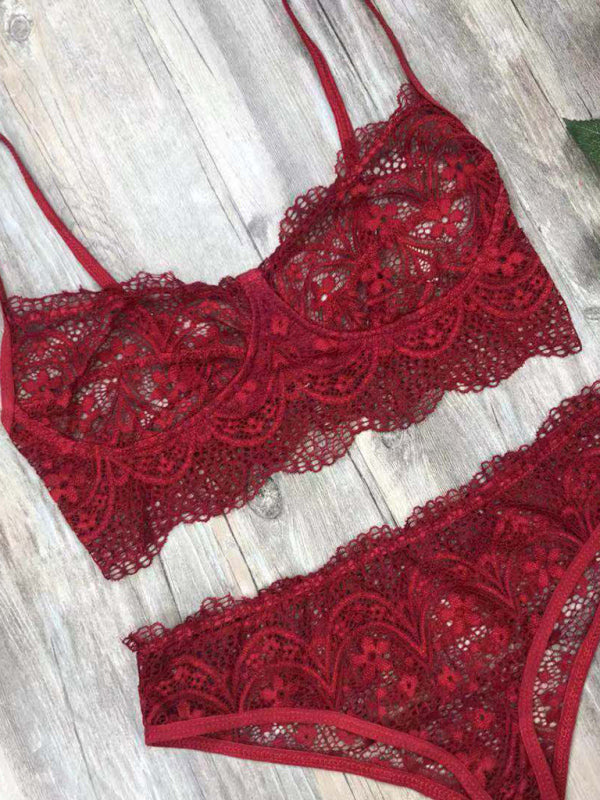 Soutien-gorge et bikini en dentelle élégants pour les célébrations intimes