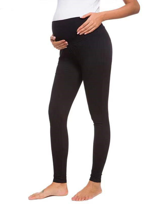 Maternity Solid Pencil Pants for Moms-to-Be - Bump-Friendly Leggings
