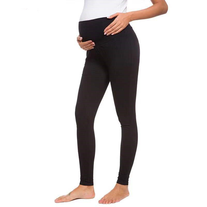 Pantalon crayon uni de maternité pour futures mamans - Leggings doux pour les chocs