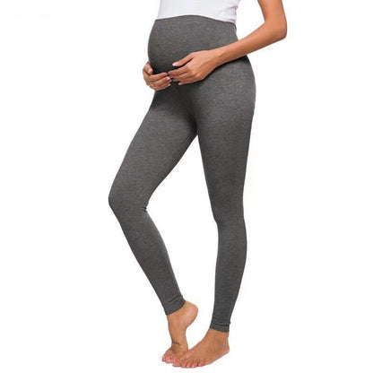 Pantalon crayon uni de maternité pour futures mamans - Leggings doux pour les chocs