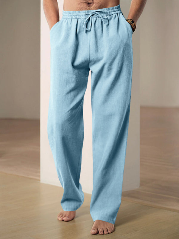 Loungehose aus Leinen mit Struktur für Herren – Hose mit geradem Bein