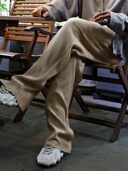 Gerippte Loungehose für Herren – Lockere Hose mit geradem Bein