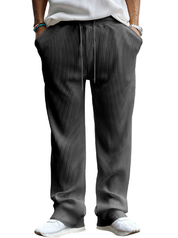 Pantalon lounge côtelé homme - Pantalon ample coupe droite