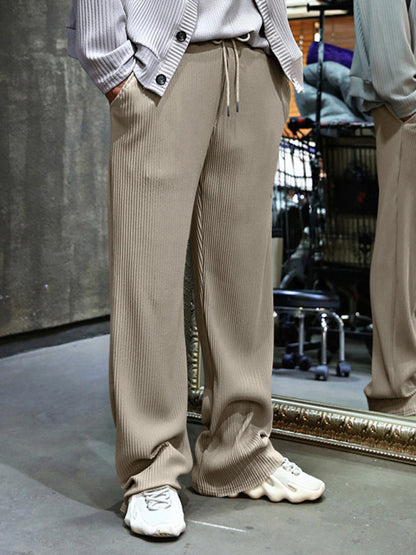 Gerippte Loungehose für Herren – Lockere Hose mit geradem Bein
