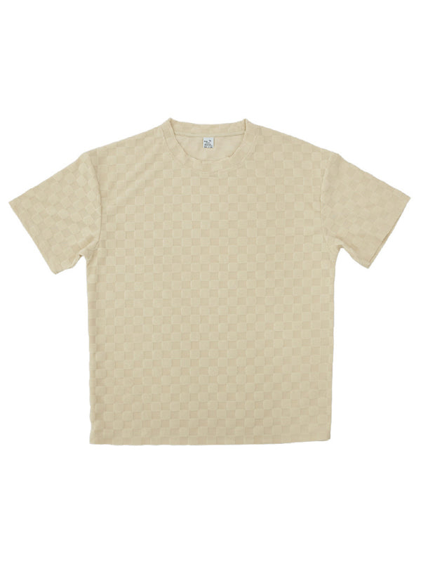 Lässiges, übergroßes zweiteiliges Sommeroutfit für Herren – Strukturiertes T-Shirt und Shorts