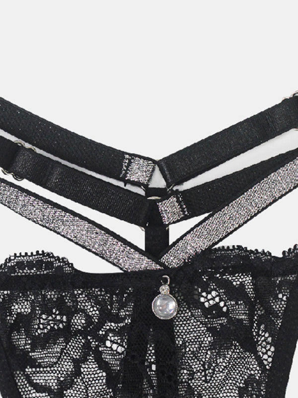 Panties- Lace Sparkle T-String Lingerie for Women- - Chuzko Women Clothing