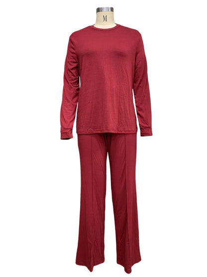 Women's Two-Piece Long Sleeve T-Shirt and Elastic Waist Pants