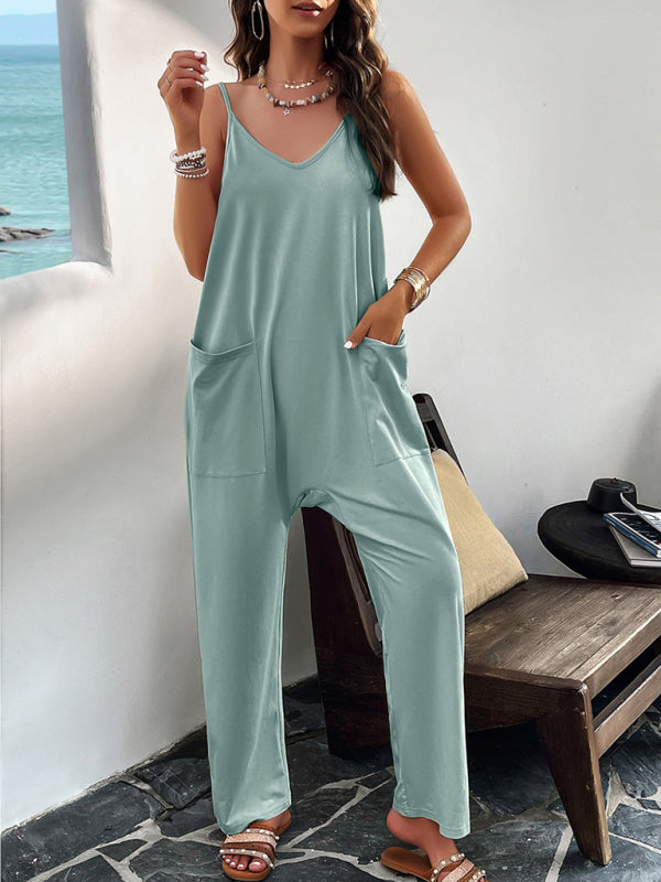 Solid Cotton Baggy Bib Overalls - Go-To Playsuit with Pockets