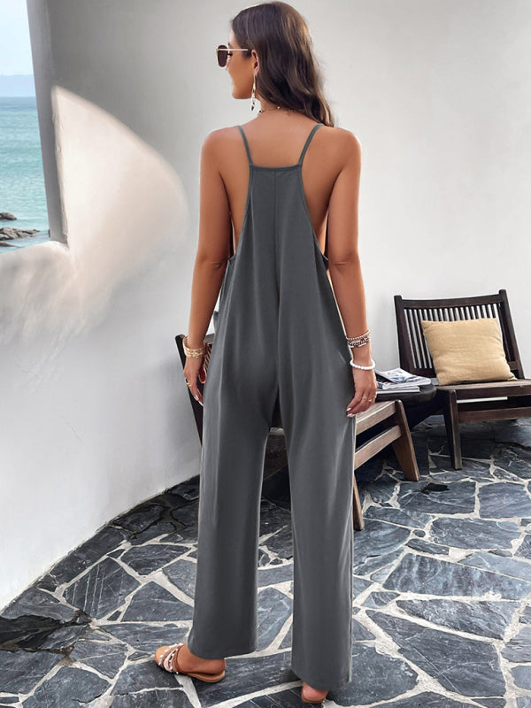 Solid Cotton Baggy Bib Overalls - Go-To Playsuit with Pockets